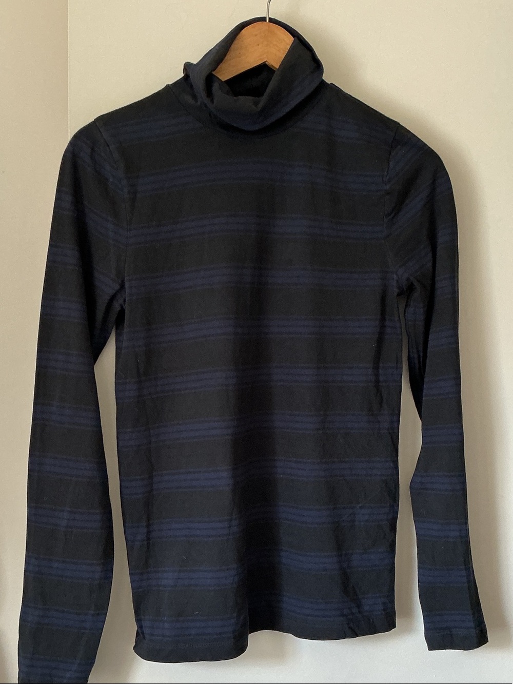 J. CREW Black and Navy Striped Turtleneck SHIRT